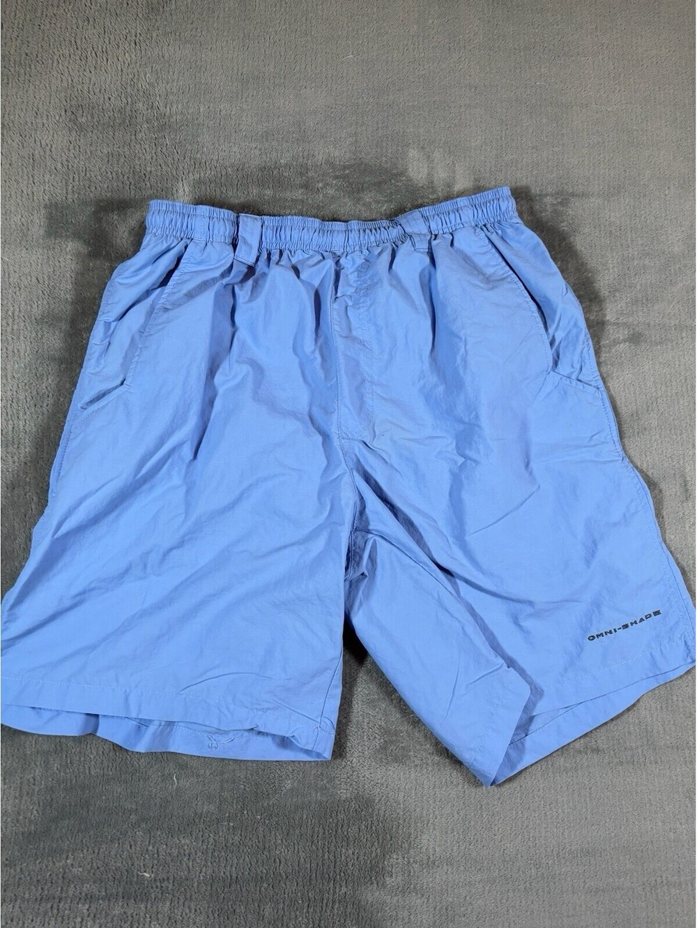 Columbia PFG Shorts Mens Small Blue Omni Shade Fishing Swim Trunks Mesh Lined